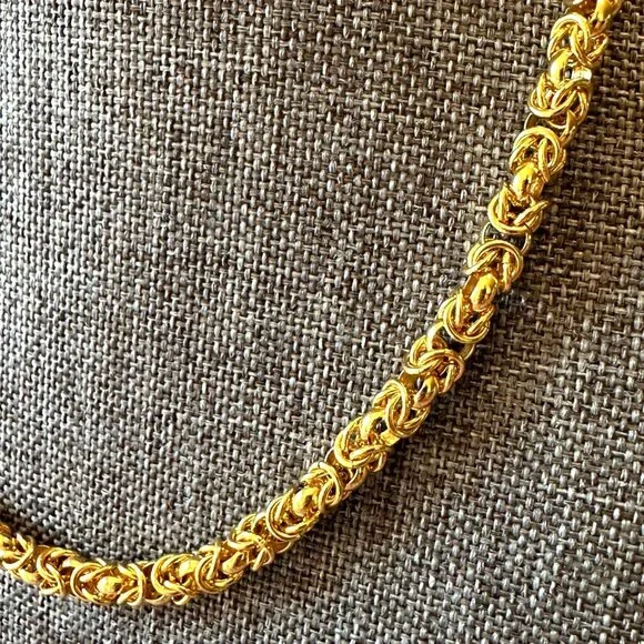 Premier Designs Gold-Tone Byzantine Chain Necklace 15-18" Adjustable Chunky - Picture 7 of 7